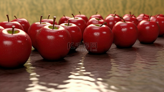 多彩健康背景图片_3d 渲染的苹果