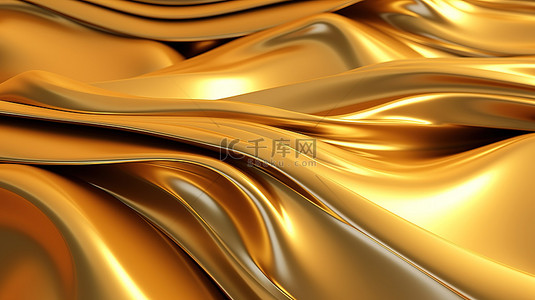 3D 黄金体积抽象背景的插图