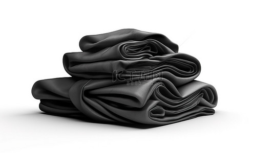 独立布料设计的 3D 渲染，具有白色背景黑色星期五销售的复制空间