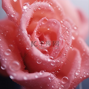 水滴上的粉红玫瑰图像 8