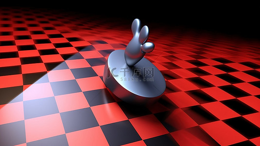 鼠标手形背景图片_红色复选标记按钮的 3D 插图，上面有鼠标手形光标