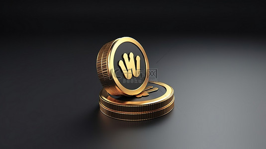 硬币和聊天图标集成到 3D Whatsapp 社交媒体徽标中