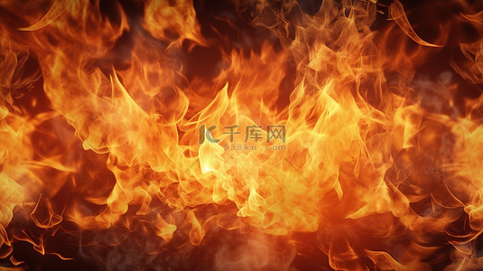 烟火花背景图片_3D 渲染的全火焰背景，具有逼真的火焰效果