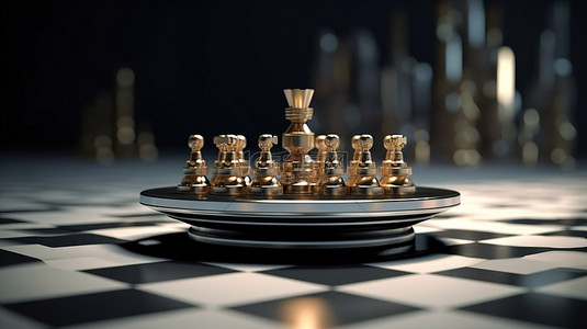 棋格背景图片_受飞行启发的国际象棋桌和棋盘的 3D 渲染