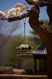 花盆景背景图片_韩国盆景树