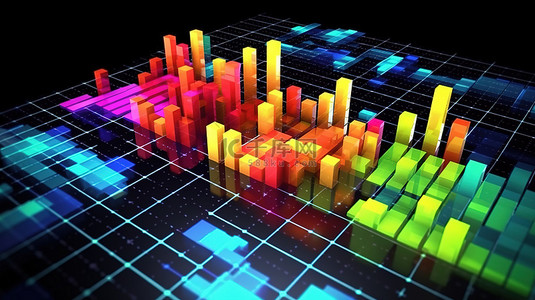 大数据会计背景图片_分析数据的 3d 渲染概念