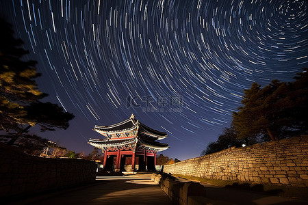 韩国拱桥和星轨