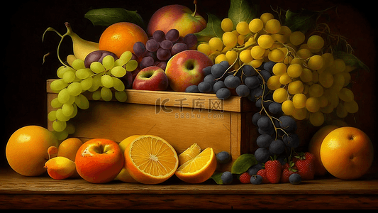 水果缤纷摆放背景