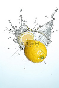 柠檬水滴背景图片_柠檬溅过水池