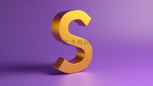 金色问号背景图片_紫色背景上金色问号符号的最小 3D 渲染，具有充足的复制空间