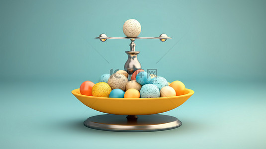 实现工作生活和谐 商业和生活方式平衡背景的 3D 插图
