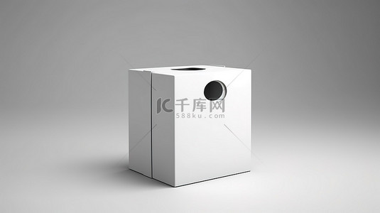 孔板背景图片_3D 渲染的带有包装挂孔的白皮书盒的独立模型模板