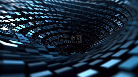 蓝黑科技背景图片_高科技 3D 结构抽象背景