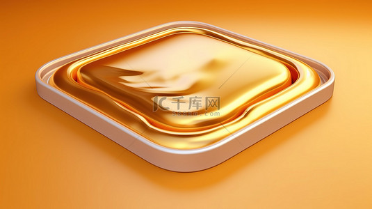 液体粉底的金框 3D 渲染
