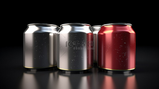 可乐瓶样机背景图片_用于产品展示的 3D 渲染汽水罐