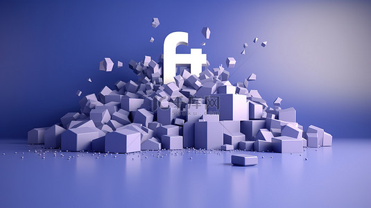 YouTube 社交媒体平台上 Facebook 应用程序徽标的背景图像 3D 渲染