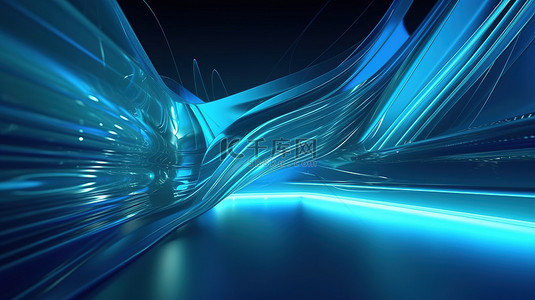 Web 横幅的抽象背景蓝色和浅色 3d 渲染