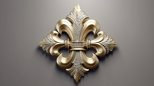 中世纪装饰背景图片_装饰鸢尾花设计的 3D 渲染