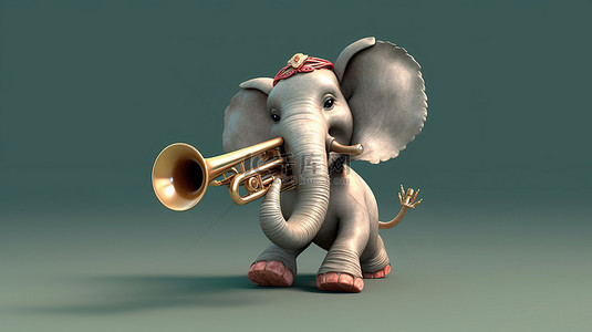 异想天开的 3D 大象用喇叭带来欢乐