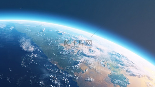 世界表面背景图片_使用 3D 渲染创建的地球表面鸟瞰图