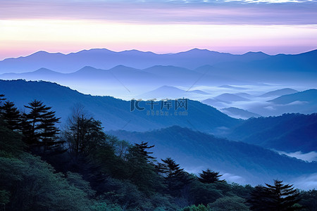 山蓝背景图片_纳什维尔东部山脉美丽的蓝紫色色调