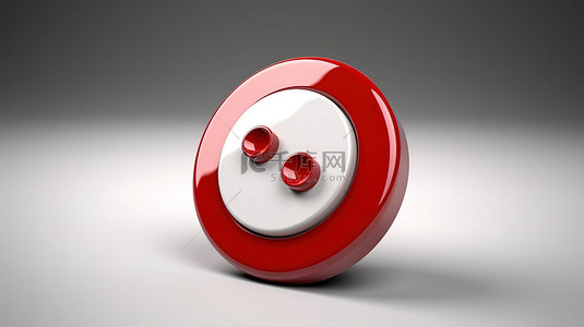 3d 呈现孤立的白色和非红色按钮