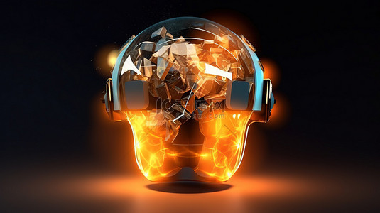 通过 VR 耳机探索 3D 渲染的多边形灯泡和图形的创造力