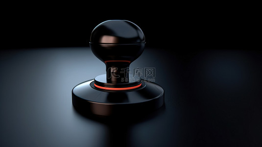ps游戏机背景图片_纯色背景上单独黑色操纵杆的 3D 渲染