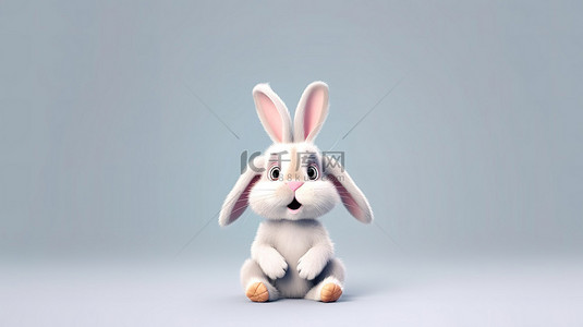 有趣的食物背景图片_3d 渲染中有趣的兔子