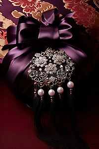 粉金王冠背景图片_紫红色和黑色装饰的王冠