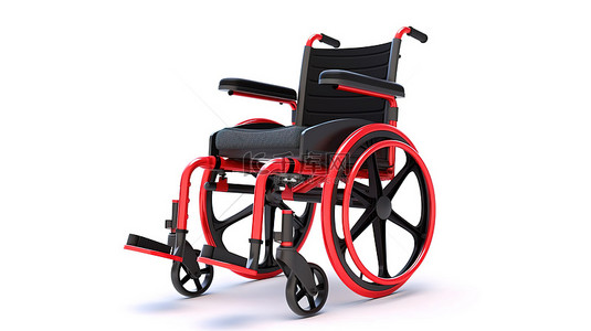医院轮椅背景图片_时尚现代的轮椅，用于白色背景上的运动 3D 渲染