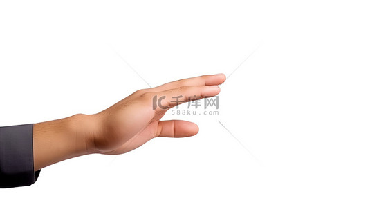 手指与手指背景图片_与白色背景上的孤立对象交互的业务手的 3d 渲染