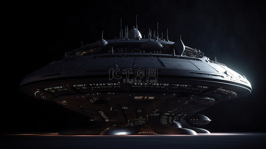 星球大战宇宙飞船背景图片_3d 渲染中概念化的外星飞船