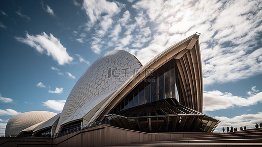 澳洲歌剧院背景图片_悉尼歌剧院天空地标建筑背景