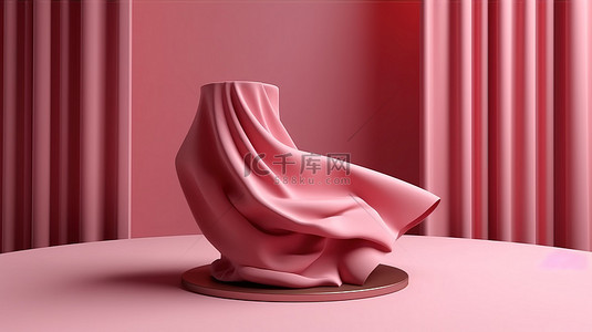 
美女背景图片_用于化妆品产品展示的运动填充旧玫瑰讲台展示的 3D 渲染