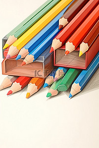 一些彩色铅笔勾勒出轮廓