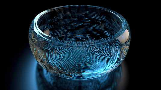 手指指纹背景图片_玻璃制成的 3d 指纹设计是手指识别加密和安全的象征