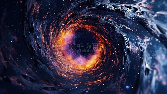 白日星空背景图片_深渊是太空中黑洞的迷人插图
