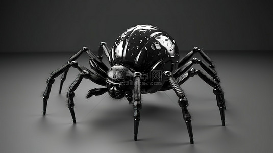 3d昆虫背景图片_来势汹汹的黑蜘蛛攻击完美的恐怖万圣节和昆虫主题设计 3D 艺术从侧面看