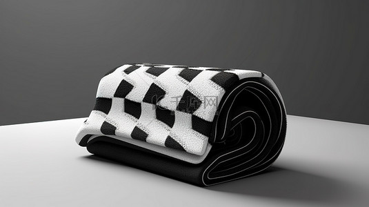 婚纱照棉花背景图片_放置位置的黑白毛巾的 3D 插图