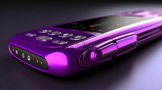 关闭手机背景图片_关闭紫色手机的 3d 插图