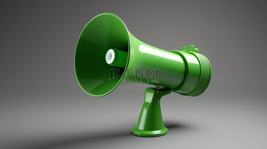 党史演讲背景图片_3D 迷人插图中的动态绿色扩音器