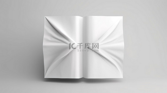 小红书封面内页背景图片_3D 渲染中的双折叠空白纸