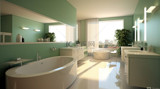 浴室背景图片_3D室内浴室设计效果图