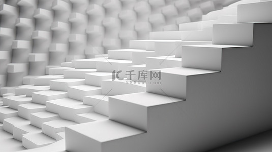 方型光效边框背景图片_最小白色抽象 3D 纹理中的螺旋方形台阶，带有照明光插图