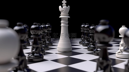 棋子背景图片_带麦克风的逼真 3D 棋子王车和士兵棋子的插图设计