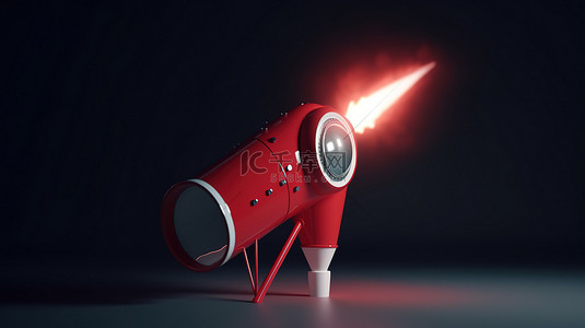 商业动力背景图片_红色目标在动力包装启动火箭 3d 渲染营销策略的视线