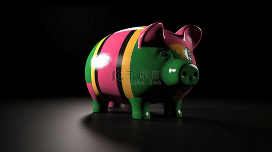 通过 3d 存钱罐渲染描绘南非的乐观经济增长