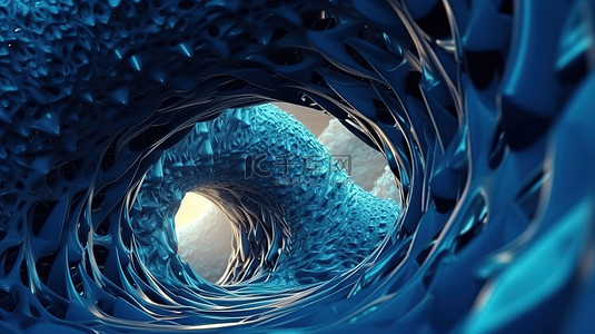 空灵的蓝色 3d 形成未来派的抽象背景