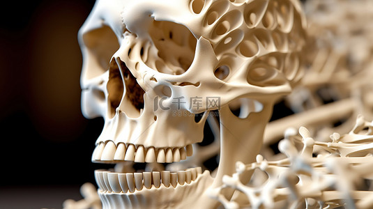 电子产品中背景图片_在 3D 中创建骨头 三维打印过程